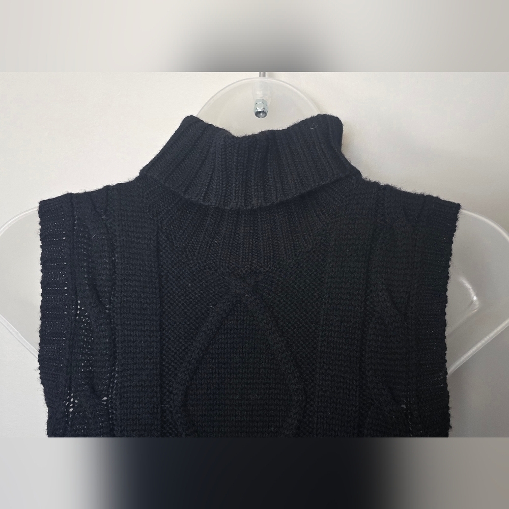 Nine West Turtle Neck sweater dress Black Sleeveless 100% Merino Wool Womens Xs - Picture 5 of 9